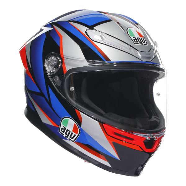 AGV Mens Motorcycle Safe road helmet K6 S Slashcut Blue/Red