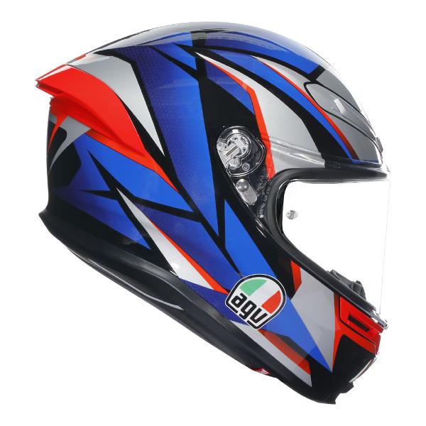 AGV Mens Motorcycle Safe road helmet K6 S Slashcut Blue/Red