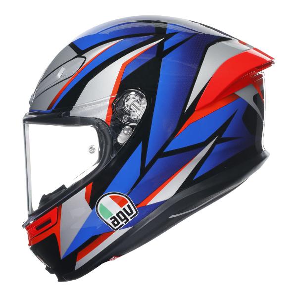 AGV Mens Motorcycle Safe road helmet K6 S Slashcut Blue/Red