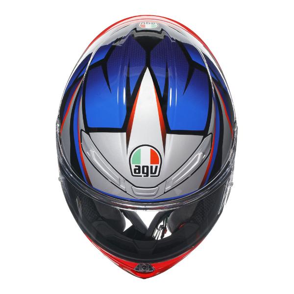 AGV Mens Motorcycle Safe road helmet K6 S Slashcut Blue/Red