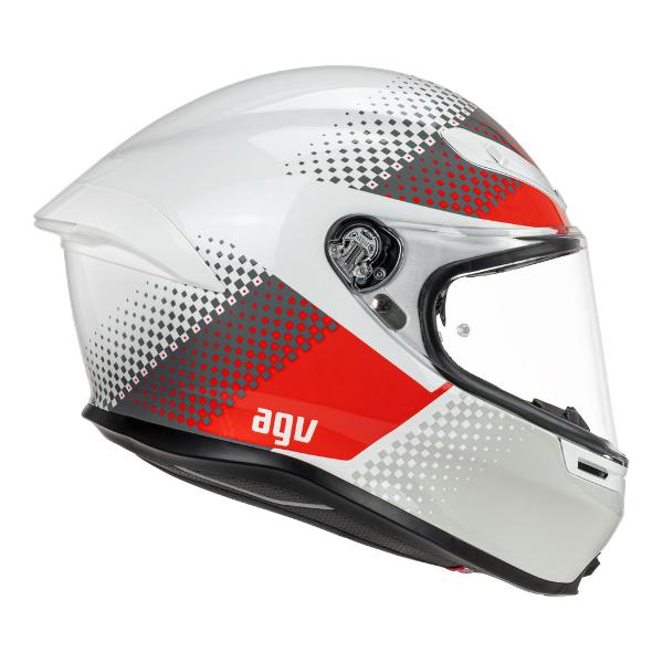 AGV Mens Motorcycle Safe road helmet K6 S Smu Fision White/Red/Light Grey