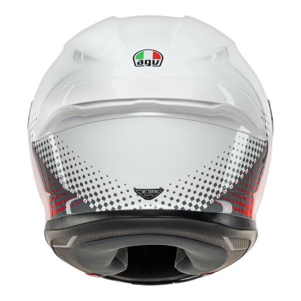 AGV Mens Motorcycle Safe road helmet K6 S Smu Fision White/Red/Light Grey