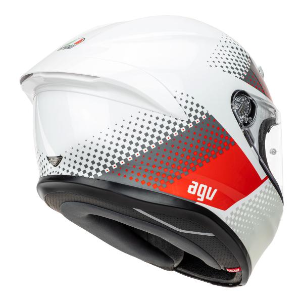 AGV Mens Motorcycle Safe road helmet K6 S Smu Fision White/Red/Light Grey