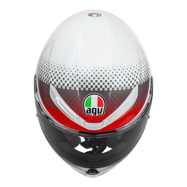 AGV Mens Motorcycle Safe road helmet K6 S Smu Fision White/Red/Light Grey