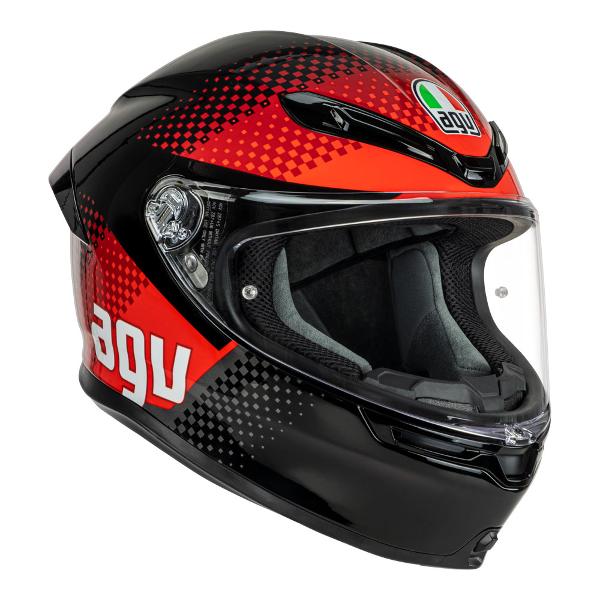 AGV Mens Motorcycle Safe road helmet K6 S Smu Fision Black/Red