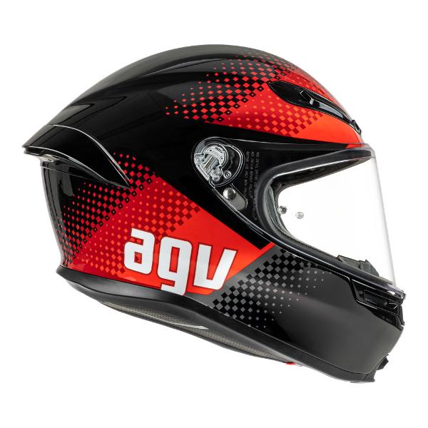 AGV Mens Motorcycle Safe road helmet K6 S Smu Fision Black/Red