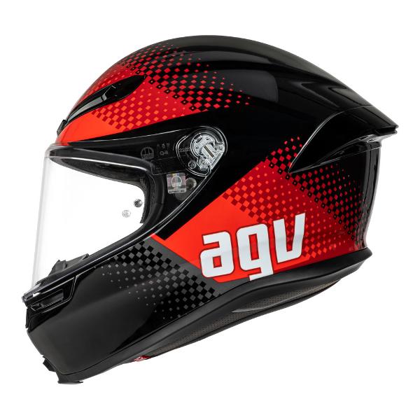 AGV Mens Motorcycle Safe road helmet K6 S Smu Fision Black/Red