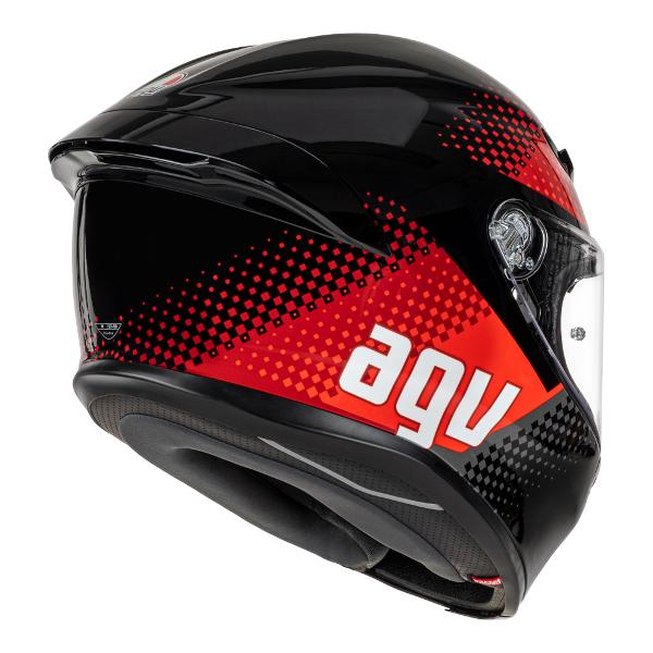 AGV Mens Motorcycle Safe road helmet K6 S Smu Fision Black/Red