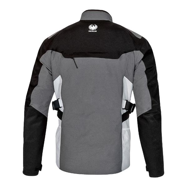 MERLIN Mens Motorcycle Textile Jacket Navar Laminated D3O Black/Grey