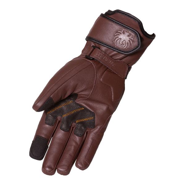 MERLIN Mens Motorcycle Gloves Catton III D3O Waterproof Brown