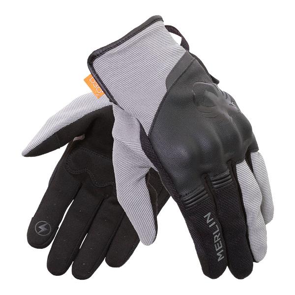 MERLIN Mens Motorcycle Gloves Berea Trail D3O Grey