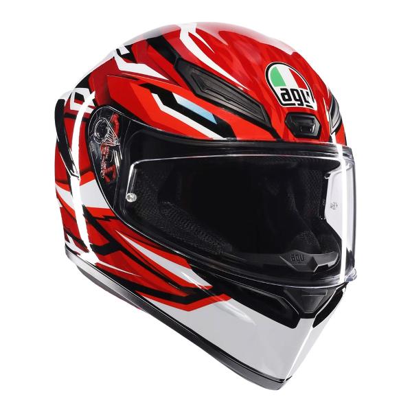 AGV Mens Motorcycle Road Helmet K1 S Lion Black/Red/White