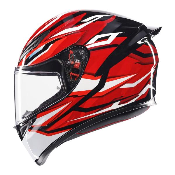 AGV Mens Motorcycle Road Helmet K1 S Lion Black/Red/White