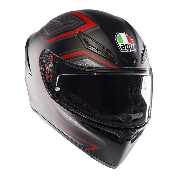 AGV Mens Motorcycle Road Helmet K1 S Sling Matt Black/Red