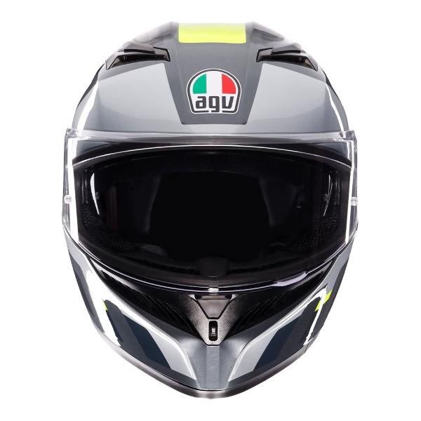 AGV Mens Motorcycle Full Face Road Helmet K3 Shade Grey/Fluro Yellow