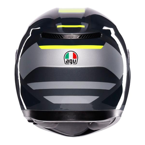 AGV Mens Motorcycle Full Face Road Helmet K3 Shade Grey/Fluro Yellow