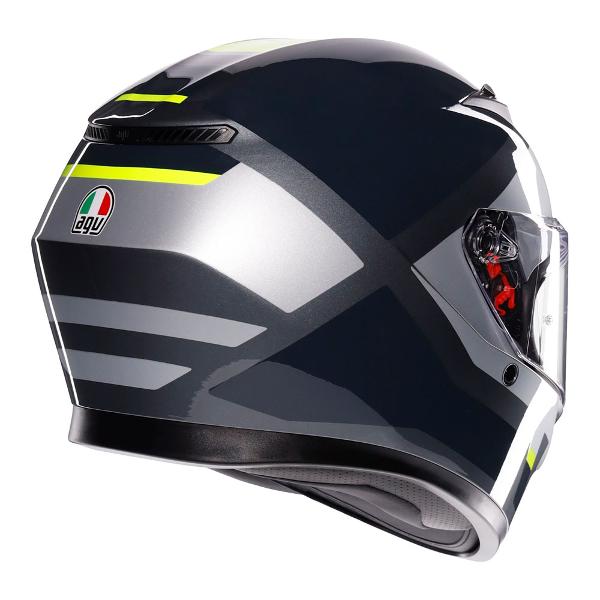 AGV Mens Motorcycle Full Face Road Helmet K3 Shade Grey/Fluro Yellow