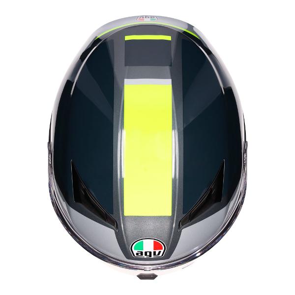 AGV Mens Motorcycle Full Face Road Helmet K3 Shade Grey/Fluro Yellow