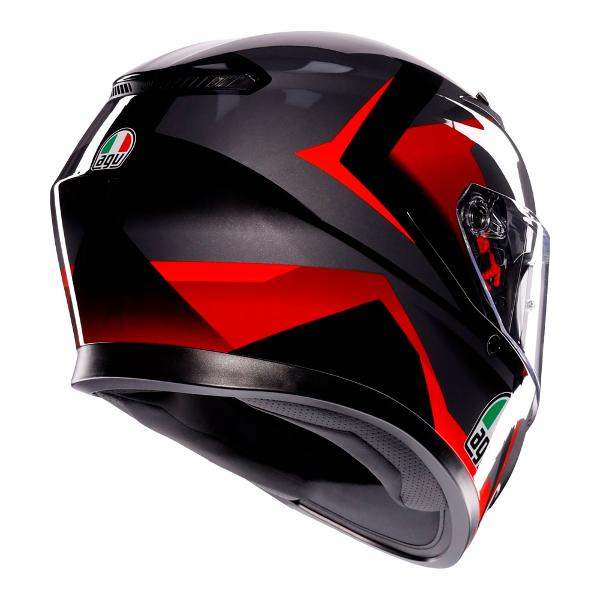 AGV Mens Motorcycle Full Face Road Helmet K3 Striga Matt Black/Grey/Red