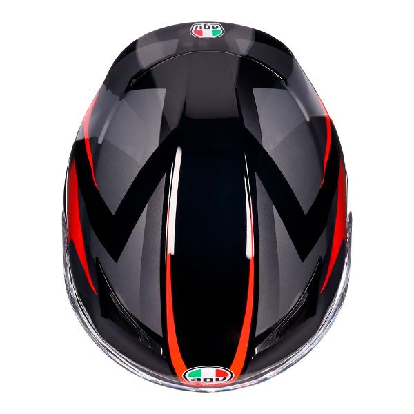 AGV Mens Motorcycle Full Face Road Helmet K3 Striga Matt Black/Grey/Red