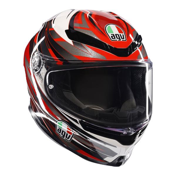 AGV Mens Motorcycle Safe road helmet K6 S Reeval White/Red/Grey