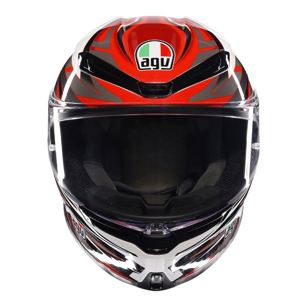 AGV Mens Motorcycle Safe road helmet K6 S Reeval White/Red/Grey