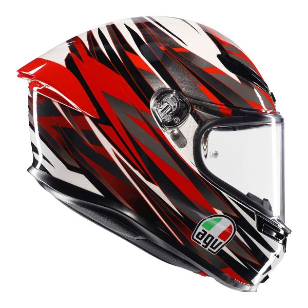 AGV Mens Motorcycle Safe road helmet K6 S Reeval White/Red/Grey