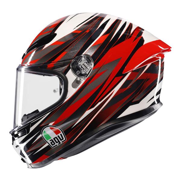 AGV Mens Motorcycle Safe road helmet K6 S Reeval White/Red/Grey