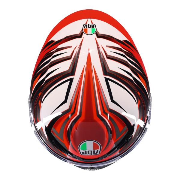 AGV Mens Motorcycle Safe road helmet K6 S Reeval White/Red/Grey