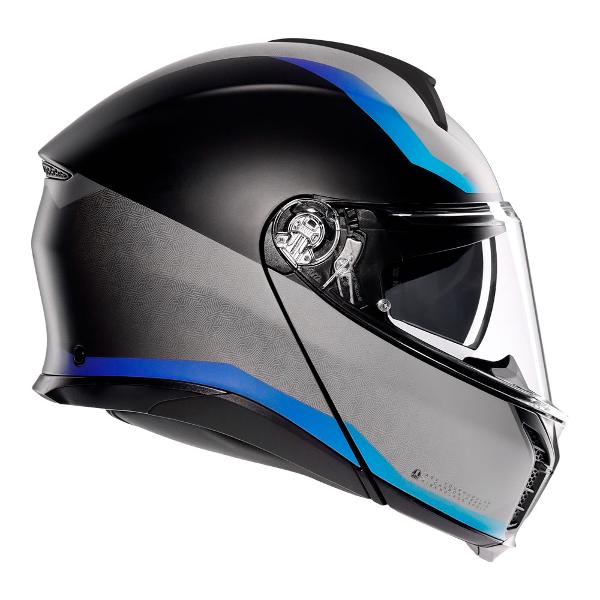 AGV Mens Motorcycle Tour modular helmet Stary Matt Black/Grey/Blue