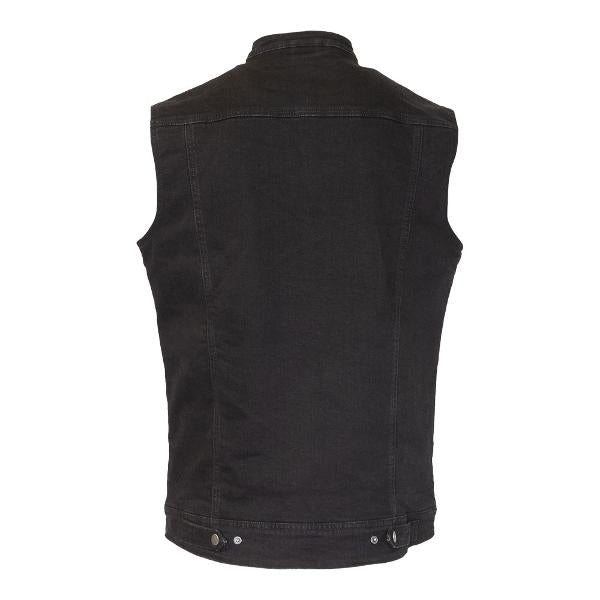MERLIN Mens Motorcycle Vest Club D3O Ghost Denim Black