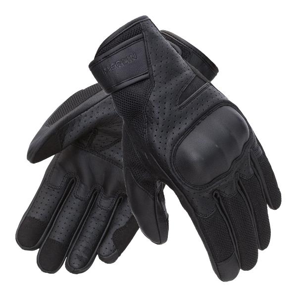 MERLIN Mens Motorcycle Gloves Griffin Urban D3O Black