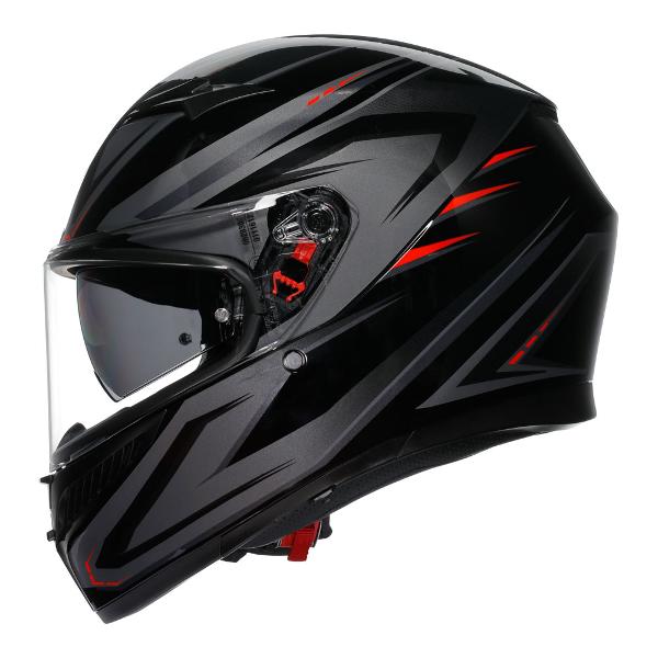 AGV Mens Motorcycle Full Face K3 Syth Black/Red