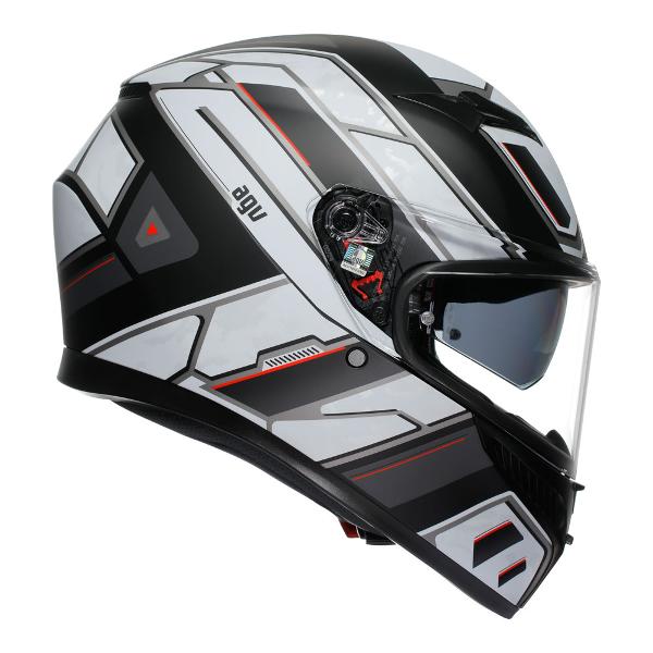 AGV Mens Motorcycle Full Face K3 Rivia Matt Black/White