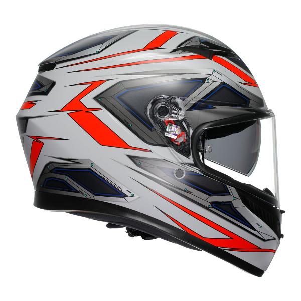 AGV Mens Motorcycle Full Face K3 Space White/Red/Fluro
