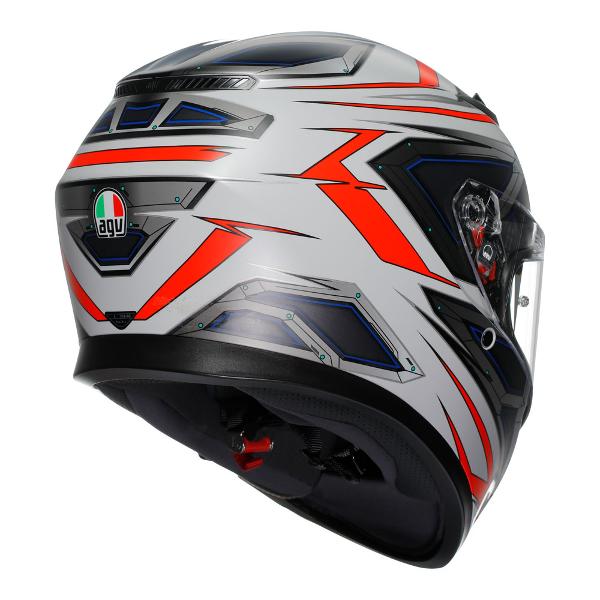 AGV Mens Motorcycle Full Face K3 Space White/Red/Fluro