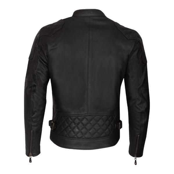 MERLIN Mens Motorcycle Jacket Chester Café D3O Leather Black
