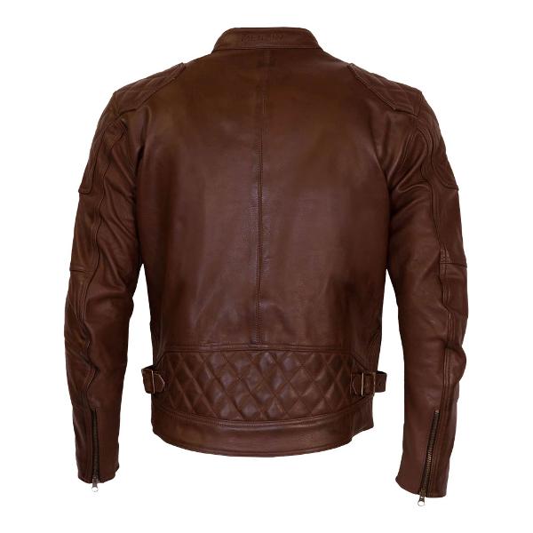 MERLIN Mens Motorcycle Jacket Chester Café D3O Leather Brown