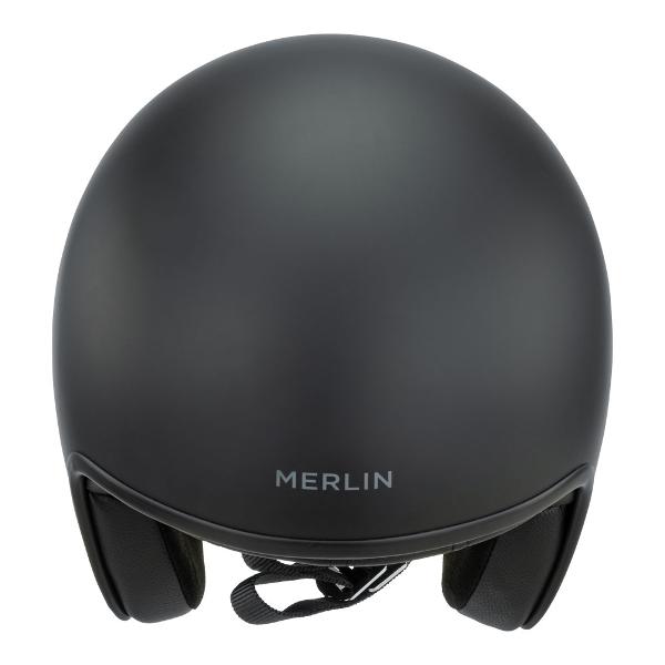 MERLIN Motorcycle Open Face Helmet Blackbird Matt Black