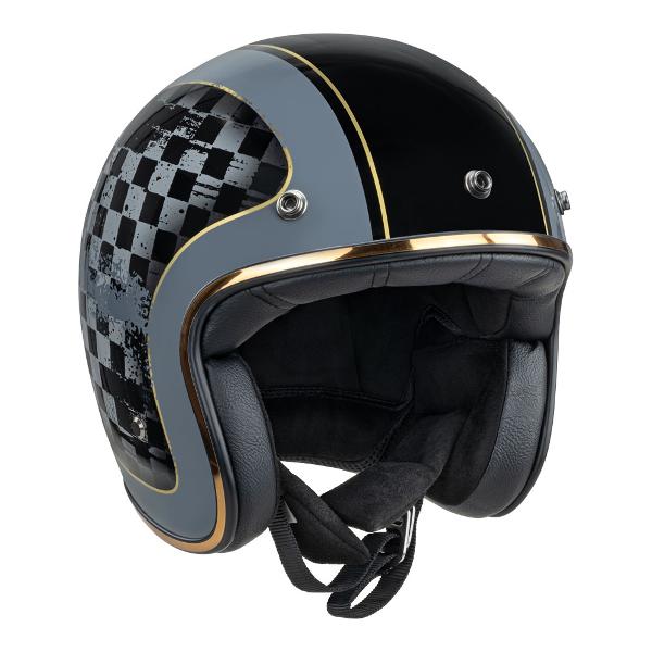 MERLIN Motorcycle Open Face Helmet Blackbird Racer Black