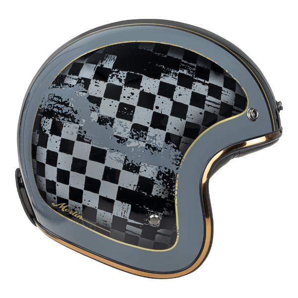 MERLIN Motorcycle Open Face Helmet Blackbird Racer Black