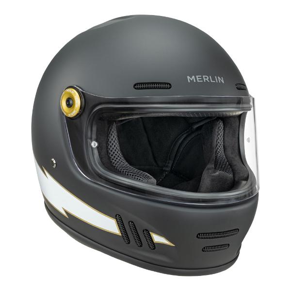 MERLIN Motorcycle Full Face Helmet Revival Flash Matt Black