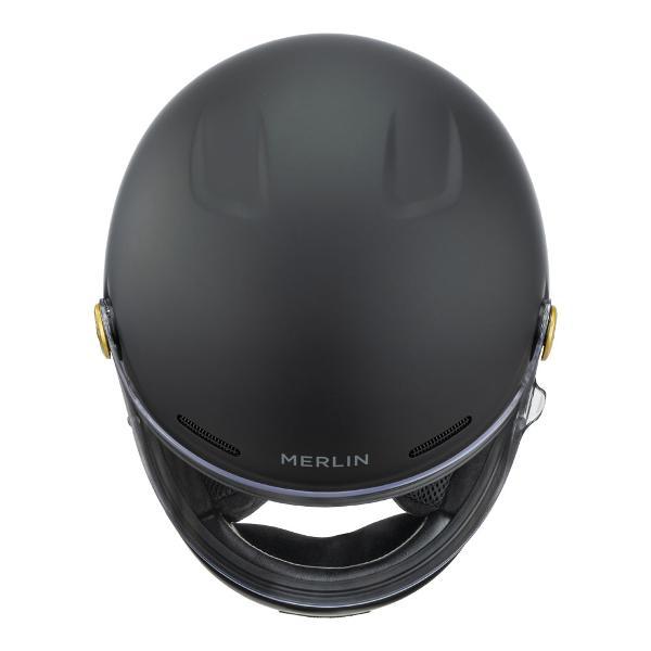 MERLIN Motorcycle Full Face Helmet Revival Flash Matt Black