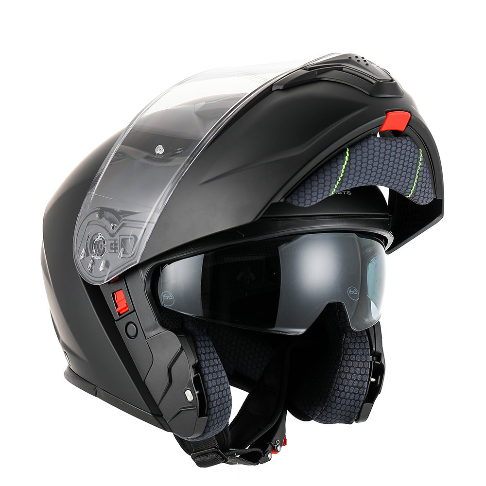 RXT 918 Flip Up Motorcycle Helmet Matt Black