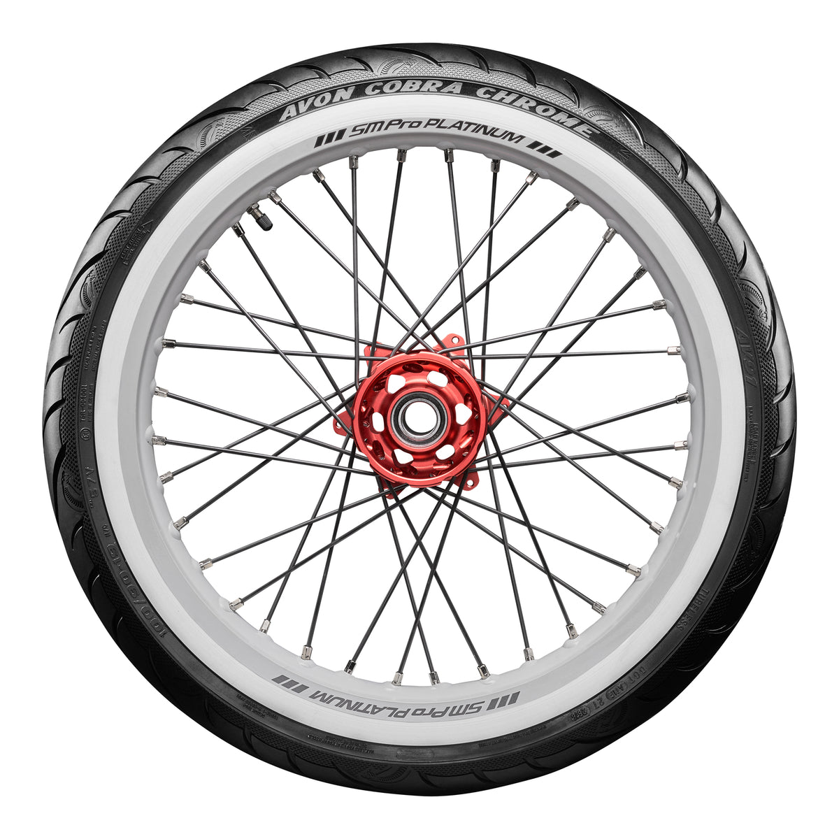 Avon Cobra Chrome 100/90-19 White Wall Front Tyre (57V Rating) AV91