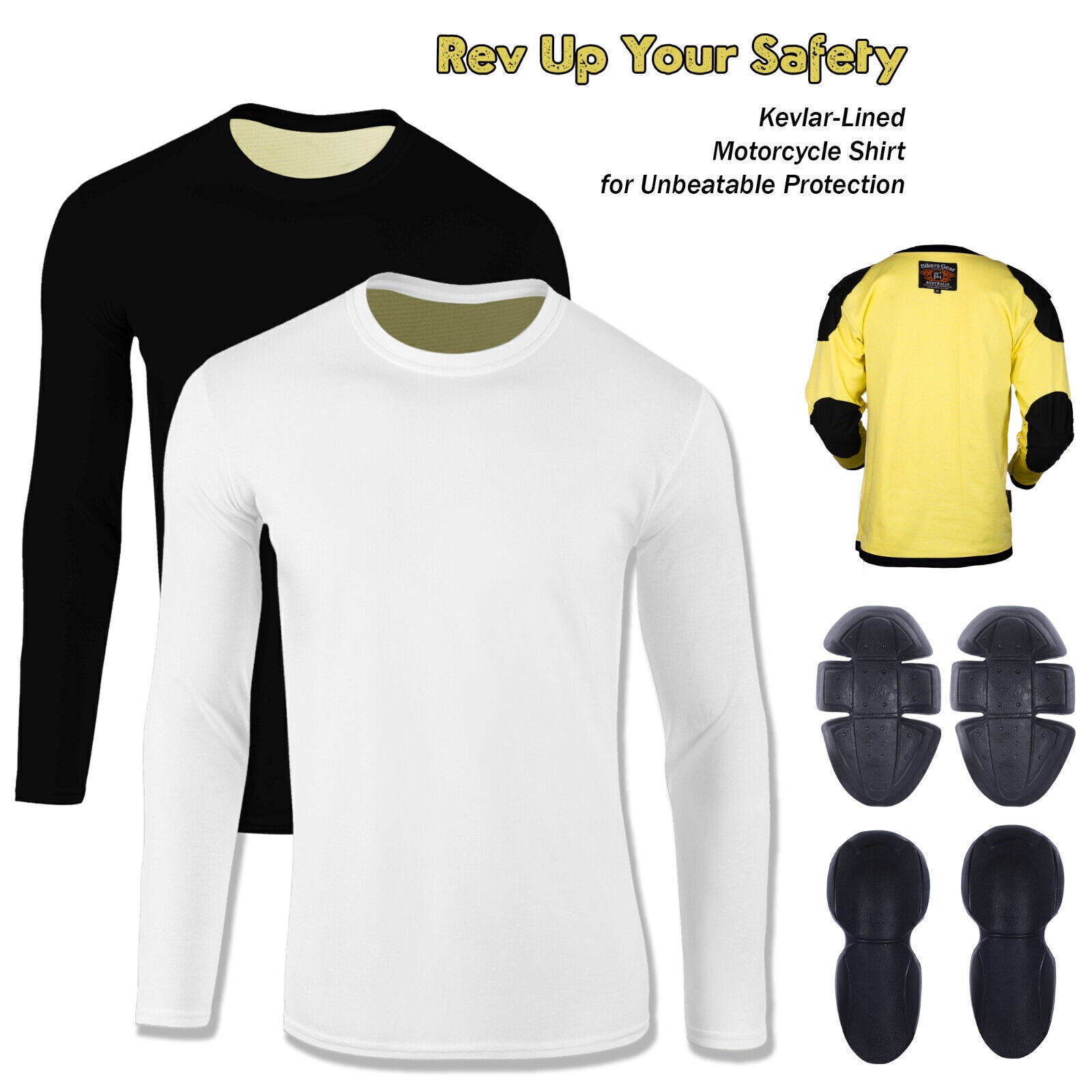 BGA Apex Motorcycle Kevlar Lined Protective T-Shirt White with CE Armour