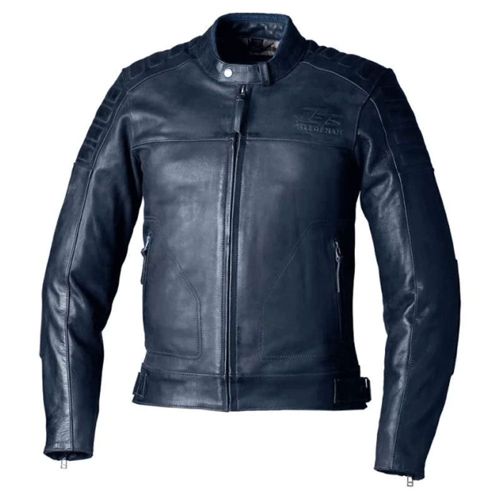 RST IOM TT Brandish 2 CE Leather Motorbike Jacket Blue