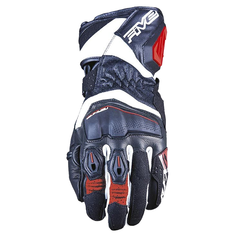 Five RFX4 Evo Goat Leather Motorbike Gloves Black / Red / White