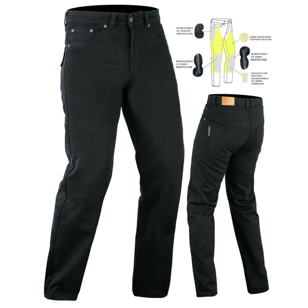 Bikers Gear Australië Nieuwe Moderne Chino Stijl Kevlar Gevoerde Beschermende Motorfiets Jeans met CE 1621-1 Bescherming, Tan, Maat 38S