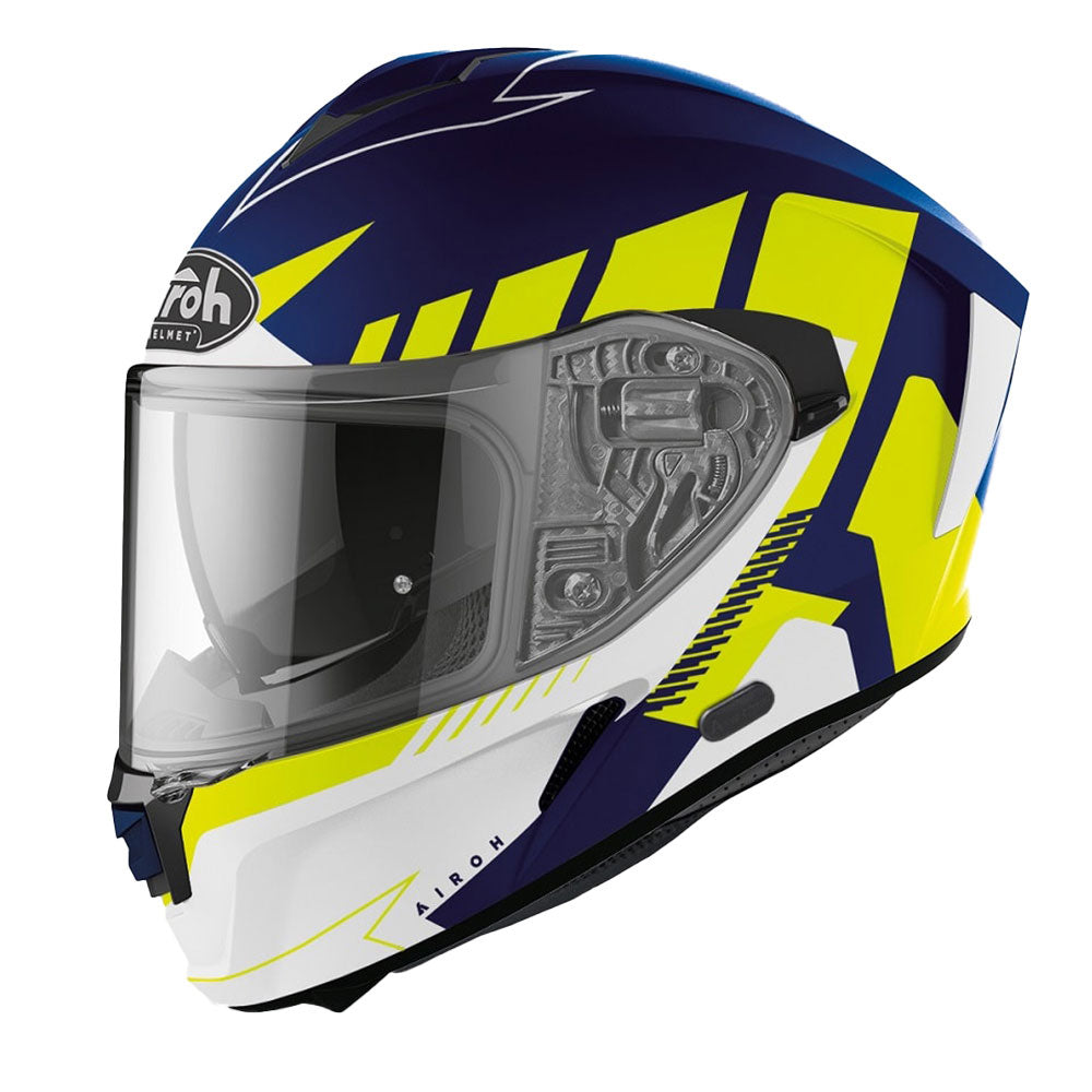 Airoh Road Motorcycle Helmet Spark Rise Blue/Yellow Matt